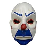 LePyCos Máscara de guasón de látex DC payaso súper villano, accesorio de cosplay, accesorios de disfraz de Halloween, color azul