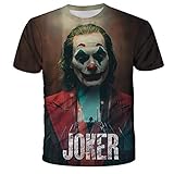 The Joker Camiseta Unisex 3D Estampado Verano Cuello Redondo Hombres Deportes Ocio Manga Corta Fitness Exterior Camiseta, 17, XL