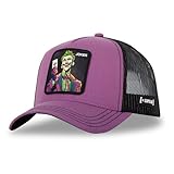 Gorra Hombre DC Comics, Gorra Trucker Joker, Original y Auténtico, morado y negro, Talla única