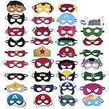 Yidaxing 35 Piezas Máscaras de Superhéroe, Máscaras de Fieltro Mitad Máscara de Cosplay con Cuerda Elástica Máscaras de Ojos para Niños Mayores...