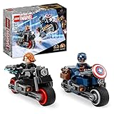 LEGO Marvel Motos de la Viuda Negra y el Capitán América, Set de Avengers: Edad de Ultron con 2 Motos de Juguete de Super Héroe para Niños y...