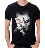 BATMAN Joker Why So Serious Camiseta, Negro, M para Hombre